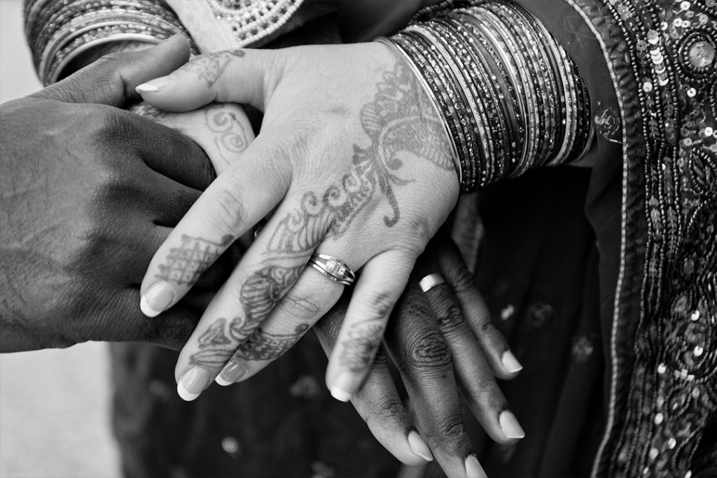 Henna Hand and Wedding Ring