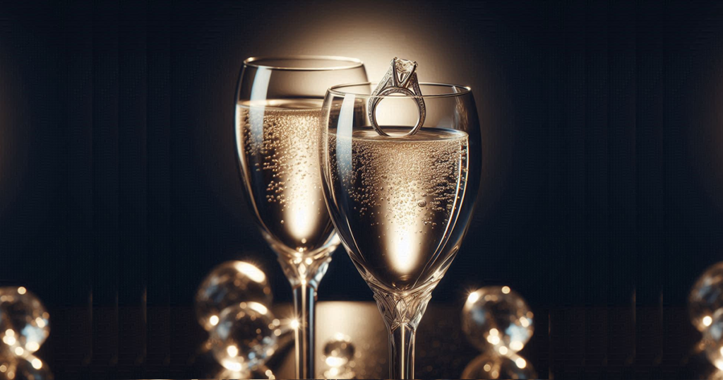 Ring On Champagne Flutes