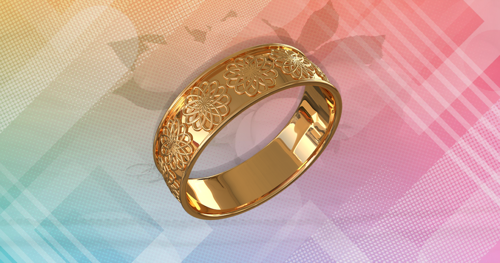 Wedding Ring With Abstract Background